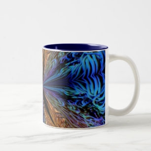 Caneca De Café Em Dois Tons Caleidoscópio coral