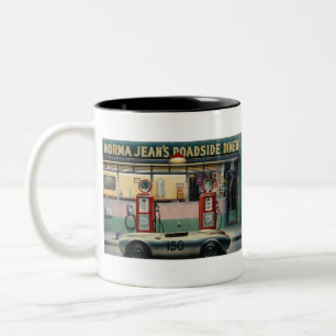 Caneca De Café Em Dois Tons Calendário Girl.tif da estrada do destino CON03-V2