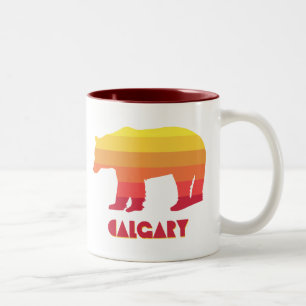 Caneca De Café Em Dois Tons Calgary Alberta Rainbow Bear