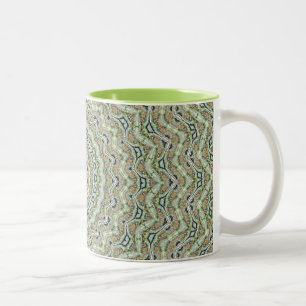 Caneca De Café Em Dois Tons Calidoscópio Verde