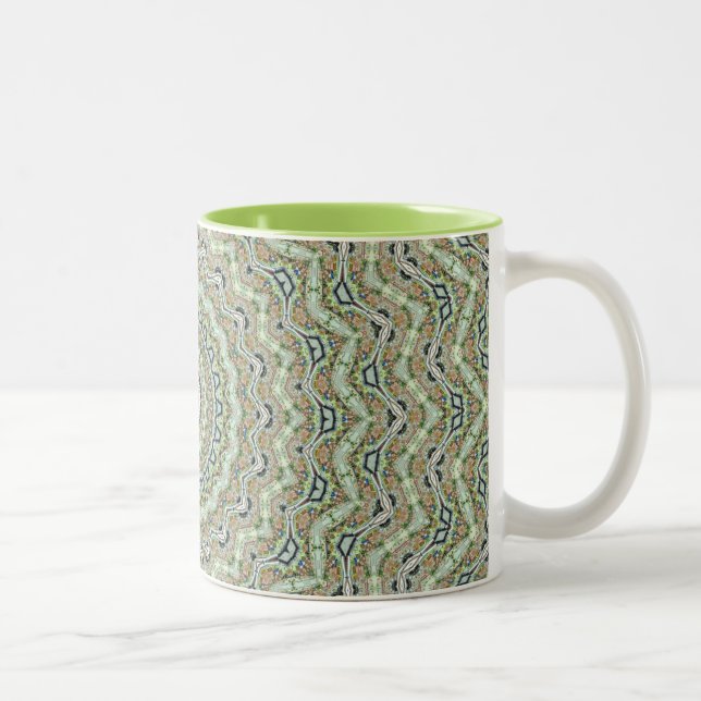 Caneca De Café Em Dois Tons Calidoscópio Verde (Direita)