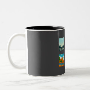 Caneca De Café Em Dois Tons California National Parks Poster de viagens Sticke