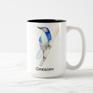 Caneca De Café Em Dois Tons California Scrub Jay
