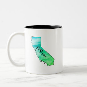 Caneca De Café Em Dois Tons California State Map Watercolor