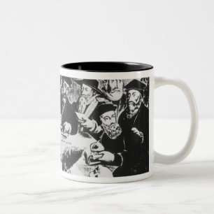Caneca De Café Em Dois Tons Calvin e Luther (gravura)