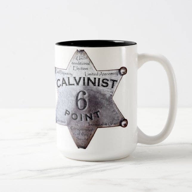Caneca De Café Em Dois Tons Calvinist de 6 pontos (Direita)