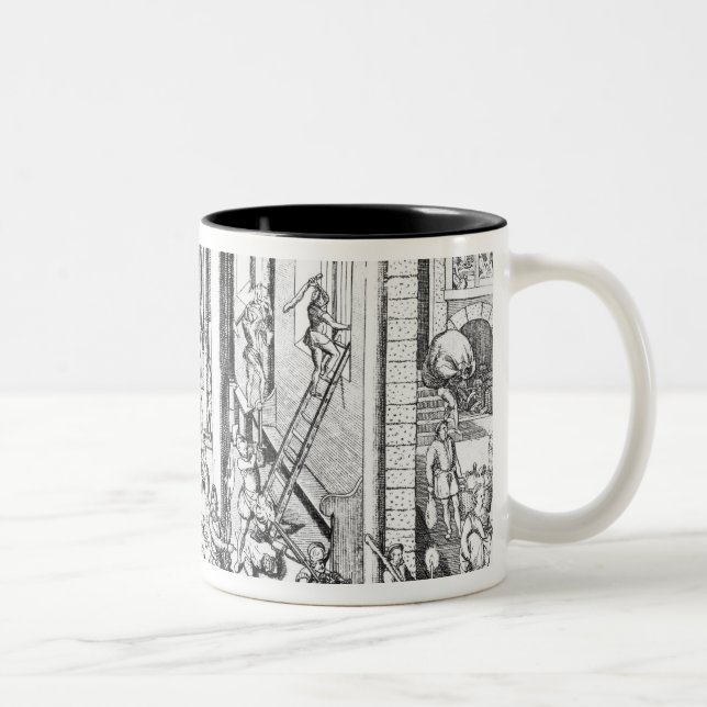 Caneca De Café Em Dois Tons Calvinists que destroem estátuas (Direita)