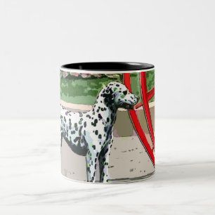 Caneca De Café Em Dois Tons Cama de cerâmica Dalmaciana pintada por vinheta
