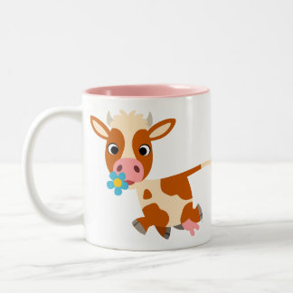 Caneca De Café Em Dois Tons Cama de Vaca de Trote de Cartoon