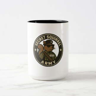 Caneca De Café Em Dois Tons Cama do Exército de Esquilo Secreto