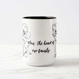 Caneca De Café Em Dois Tons Cama Floral Personalizada para a Mãe