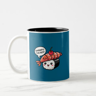 Caneca De Café Em Dois Tons camarão o melhor sushi kawaii