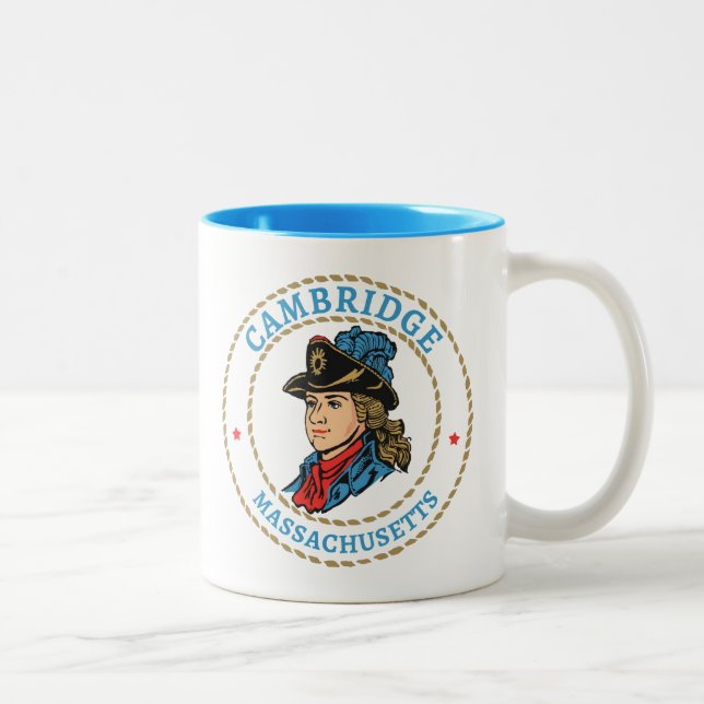 Caneca De Café Em Dois Tons Cambridge Massachusetts Colonial (Direita)