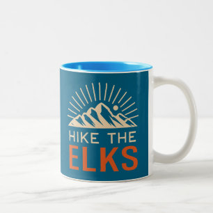 Caneca De Café Em Dois Tons Caminhada pelas Montanhas Elk Sunburst