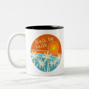 Caneca De Café Em Dois Tons Caminhada por Faith Christian Design