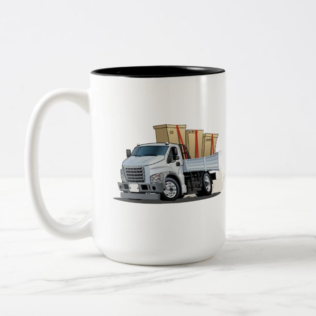 Caneca De Café Em Dois Tons Caminhão de desenho animado (Esquerda)