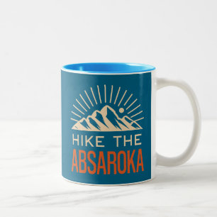 Caneca De Café Em Dois Tons Caminhe pelas Montanhas Absaroka Sunburst