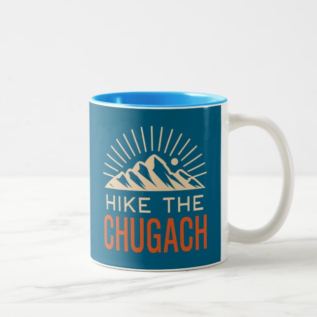 Caneca De Café Em Dois Tons Caminhe pelas Montanhas Chugach Sunburst (Direita)