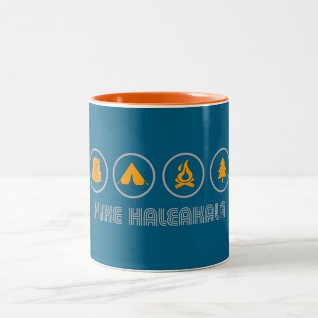 Caneca De Café Em Dois Tons Caminhe pelo Parque Nacional Haleakala (Centro)