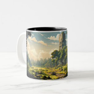 Caneca De Café Em Dois Tons Caminho da Ruína Florestal
