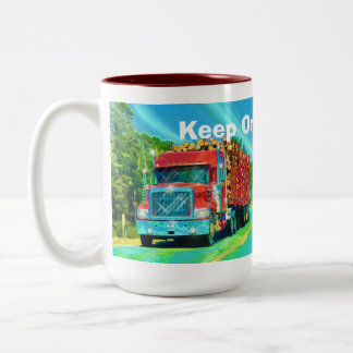 Caneca De Café Em Dois Tons Caminhoneiros Grande Rig Logging Truck Coffee