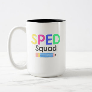 Caneca De Café Em Dois Tons Camisa De Educação Especial Colorida, Esquadrão