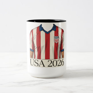 Caneca De Café Em Dois Tons Camisa de Futebol EUA Estilo Retro Patriótica Verm