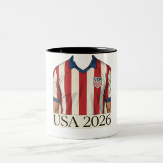 Caneca De Café Em Dois Tons Camisa de Futebol EUA Estilo Retro Patriótica Verm