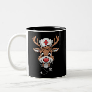 Caneca De Café Em Dois Tons Camisa de Natal para Enfermeiros Luvas de Borracha