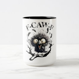 Caneca De Café Em Dois Tons Camisa Engraçada Camisa Negra Coroa Negra Pássaro