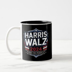 Caneca De Café Em Dois Tons Camisa HarrisWaltz 2024 KamalaHarris TimWaltz 2024
