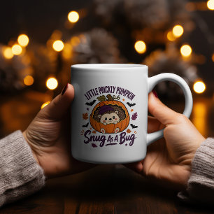 Caneca De Café Em Dois Tons Camisa Pequeno Ouriço Espinhoso Abóbora Hallowee