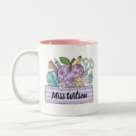 Caneca De Café Em Dois Tons Camisa Personalizada para Professores | Nome do Pr