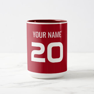Caneca De Café Em Dois Tons Camisa Vermelha de Futebol