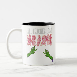 Caneca De Café Em Dois Tons Camisas de Dia de as Bruxas engraçado para profess
