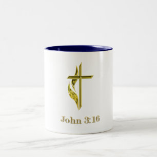 Caneca De Café Em Dois Tons camisas João 3:16 e mais