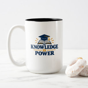 Caneca De Café Em Dois Tons Camiseta Conhecimento é Poder