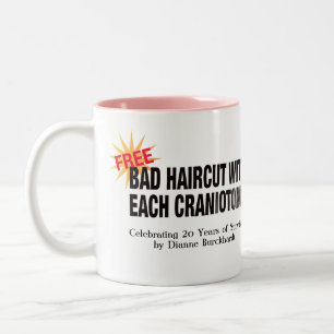 Caneca De Café Em Dois Tons Camiseta Craniotomia Incluí Corte de Cabelo Ruim G