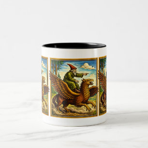 Caneca De Café Em Dois Tons Camiseta de Fantasia Retro Medieval de Cavaleiro d