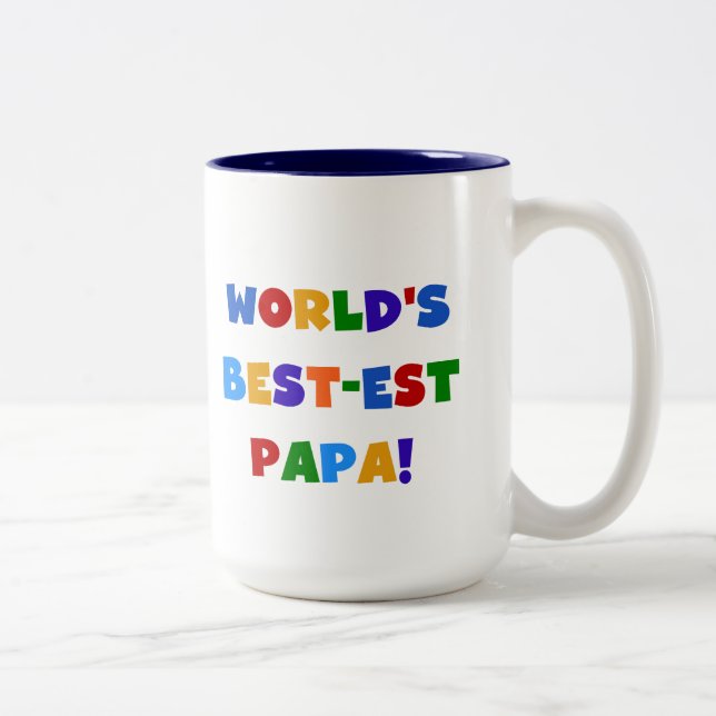 Caneca De Café Em Dois Tons Camiseta e presentes da papá do mundo brilhante (Direita)