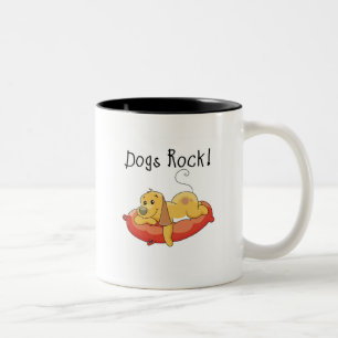 Caneca De Café Em Dois Tons Camiseta e presentes da rocha dos cães