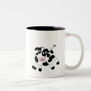 Caneca De Café Em Dois Tons Camiseta e presentes da vaca da fazenda