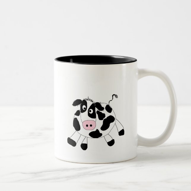 Caneca De Café Em Dois Tons Camiseta e presentes da vaca da fazenda (Direita)