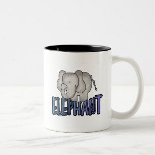 Caneca De Café Em Dois Tons Camiseta e presentes do elefante