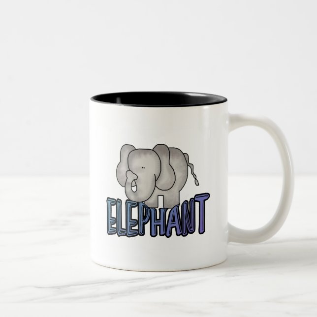 Caneca De Café Em Dois Tons Camiseta e presentes do elefante (Direita)