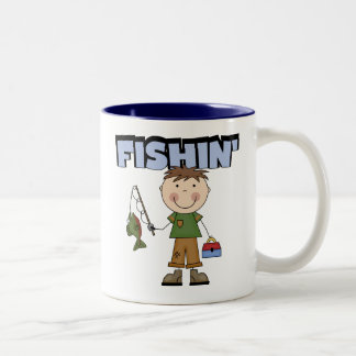 Caneca De Café Em Dois Tons Camiseta e presentes do menino de Fishin