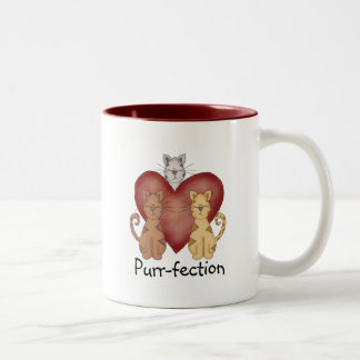 Caneca De Café Em Dois Tons Camiseta e presentes do purr-fection dos gatos
