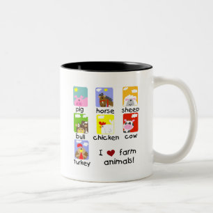 Caneca De Café Em Dois Tons Camiseta e presentes dos animais de fazenda