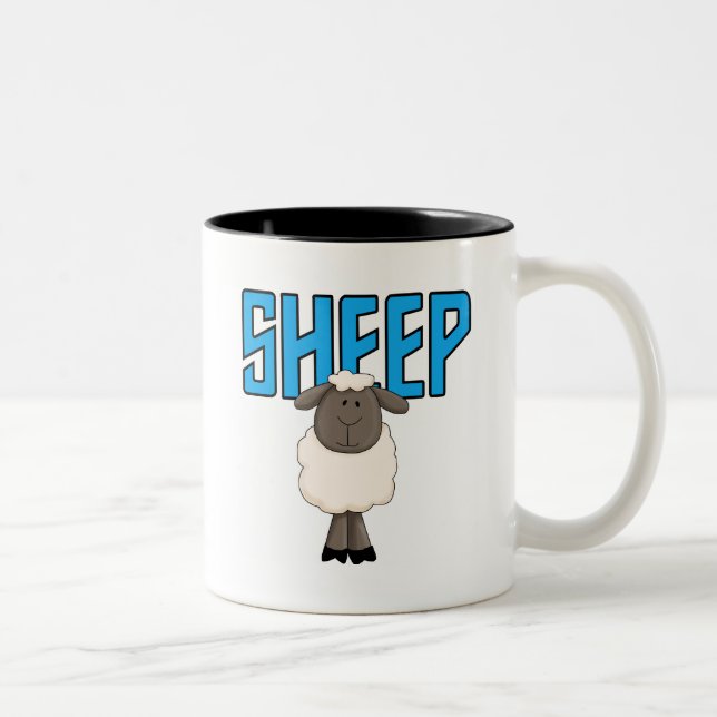 Caneca De Café Em Dois Tons Camiseta e presentes dos carneiros (Direita)