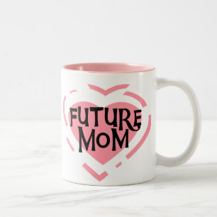 Caneca De Café Em Dois Tons Camiseta e presentes futuros do coração do rosa